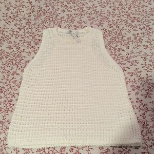 White Knit Sleeveless Top